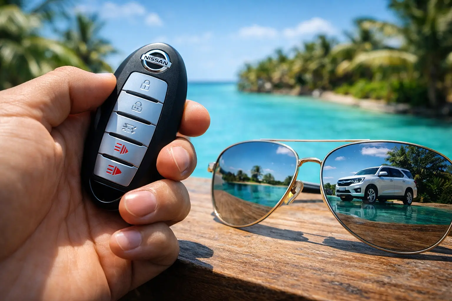 Scène de voyage et de réservation pour Cancun